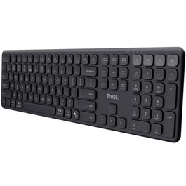 Trust Teclado Inalámbrico Vaiya Multidispositivo Compacto Tamaño Completo, Bluetooth y 2.4GHz, Batería de Larga Duración, Compatible con Windows, macOS, iOS, Android, Chrome OS